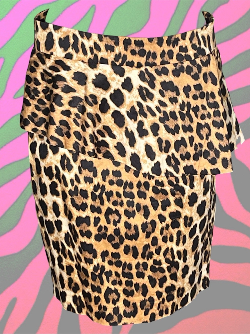 pin up peplum leopard print pencil skirt